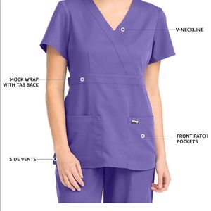 Spring Sale: Grey's Anatomy Signature Mock Wrap Nursing Scrub Top